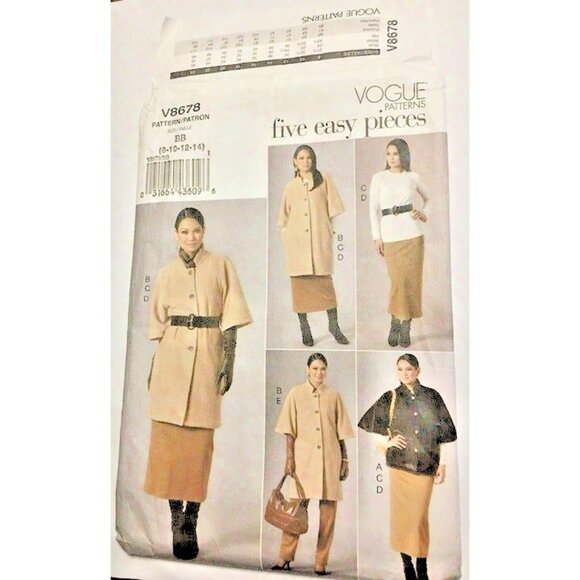 SEWING PATTERN Vogue V8678 Misses Jacket Top Skirt Pants Size 8-14 Loose Fitted - Picture 1 of 5